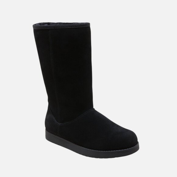 Women's Sarah Suede Shearling Winter Boots - Universal Thread Black 11 - Picture 1 of 8